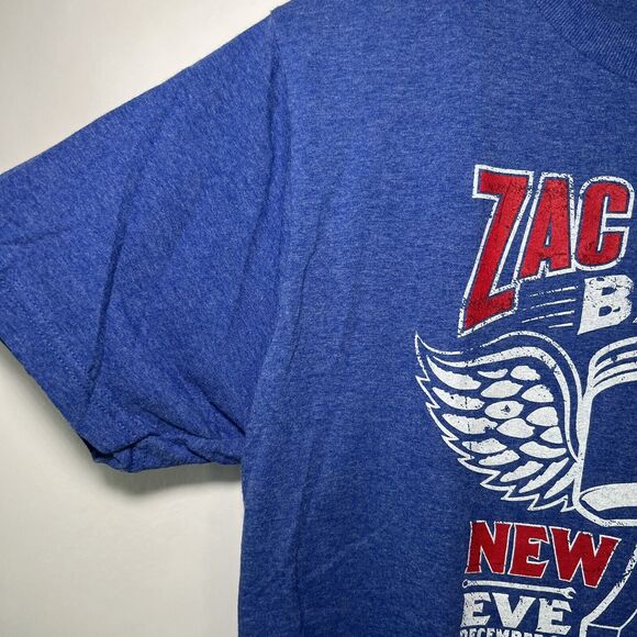 Zac Brown Band Concert T Shirt Size Medium NYE 2013 Detroit Joe Louis Arena Blue - Picture 4 of 7